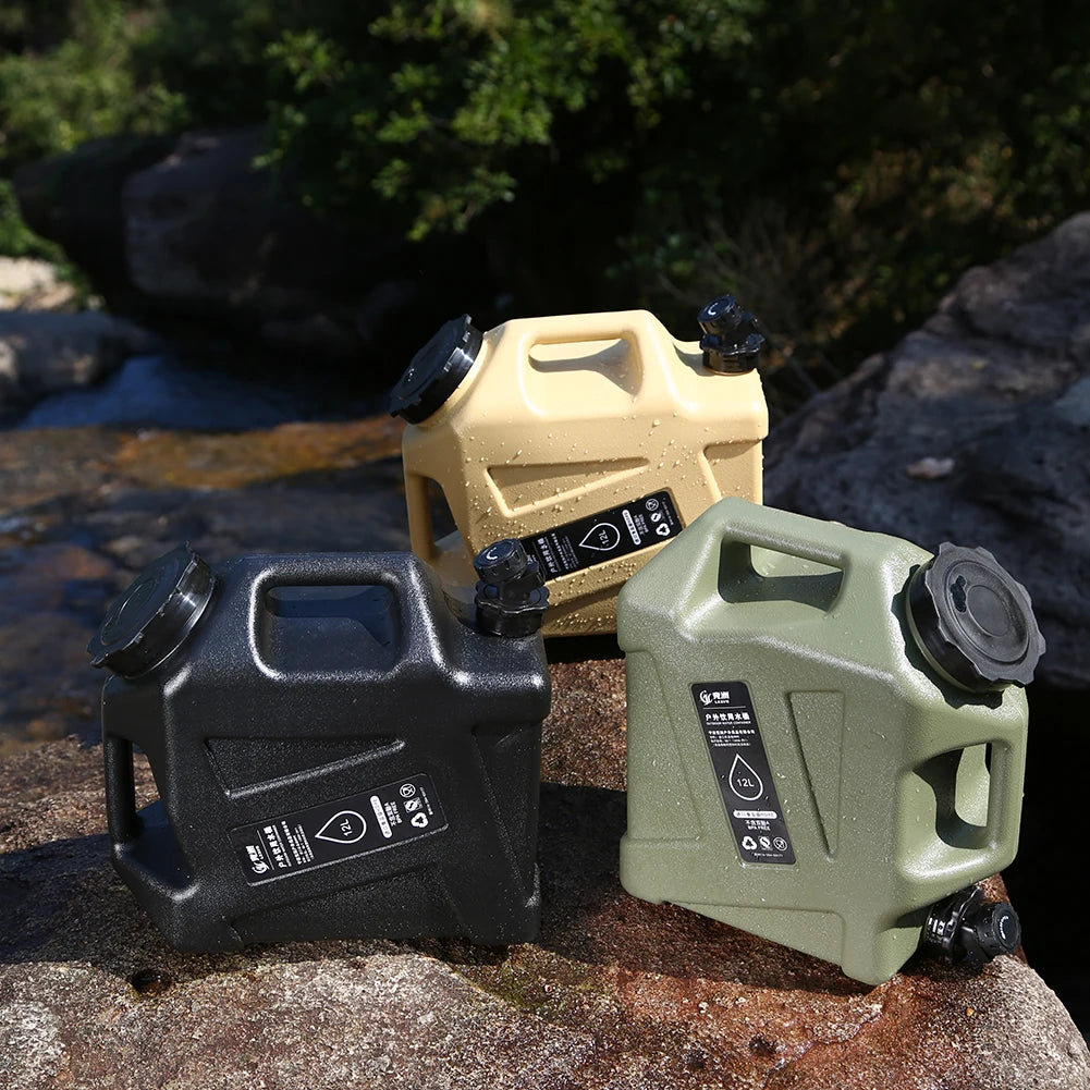 10/12L Outdoor Water Bucket Large-Capacity Portable Camping Water Bag Container with Faucet Driving Water Tank for Picnic Hiking - Buy online at  Vibe In Cart.