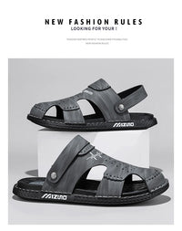 Men's Gladiator Sandals with Rubber Outsole and Buckle Strap