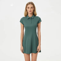 Summer Mid Length Tennis Skirt Sports Set Women's Waist Cinching Slimming Golf Dress Breathable Fitness Yoga Workout Clothes