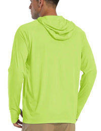 Men's Breathable Long Sleeve Hooded T-Shirt with UV Protection and Quick Dry