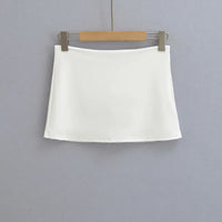 Women Low Rise Mini Skirt With Take The Short Cut Detail Slim Fit Mini Skort
