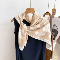 Women's Square Twill Scarf, 90x90 cm, for All Seasons