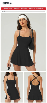 Ice Sensation Tennis Dresses Women Summer Breathable Slim Sport Active Dresses Outdoor Soft Yoga Golf  Workout Clothes 2025