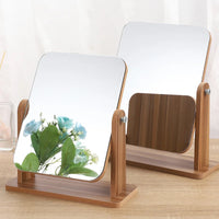 Dresser Vanity Makeup Mirror with Wood Stand, 360 Degree Rotating Compact Cosmetic Mirror, Portable Counter-top Mirror Bath Gift - Buy online at  Vibe In Cart.