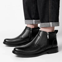 Fashion Brogue Chelsea Men Boots Classical Style Leather Ankle Boots Genuine Leather Mens Winter Plush Snow Botas Walking Shoes - Buy online at  Vibe In Cart.