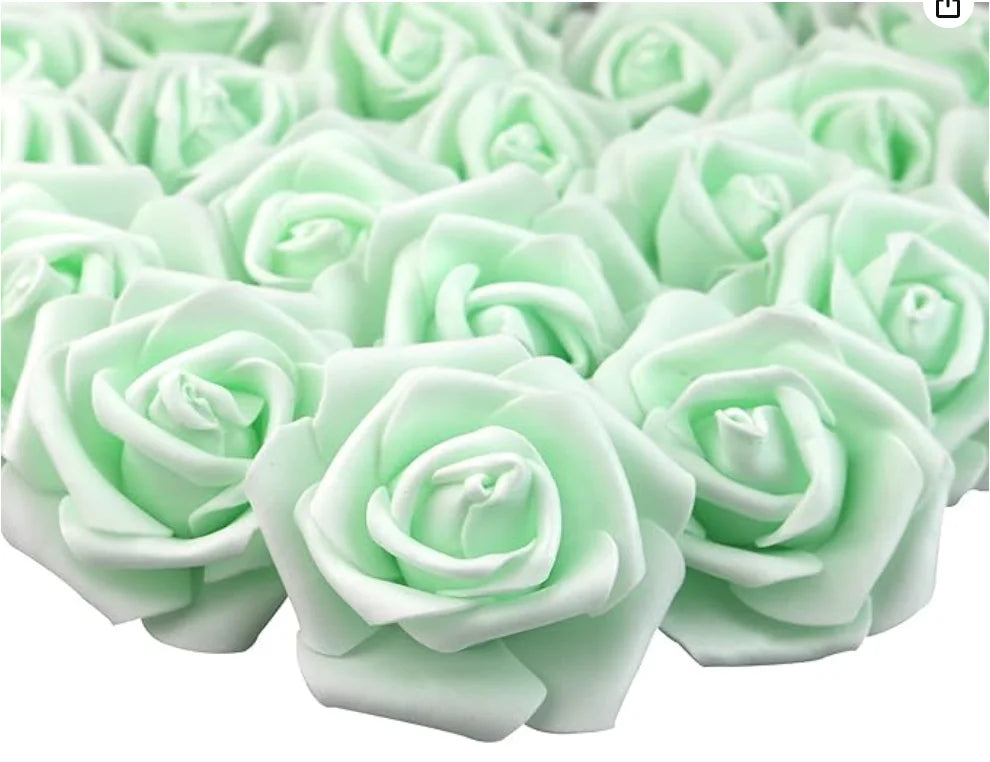 Artificial Foam Rose Flower Heads Set, 10 to 50 Pieces