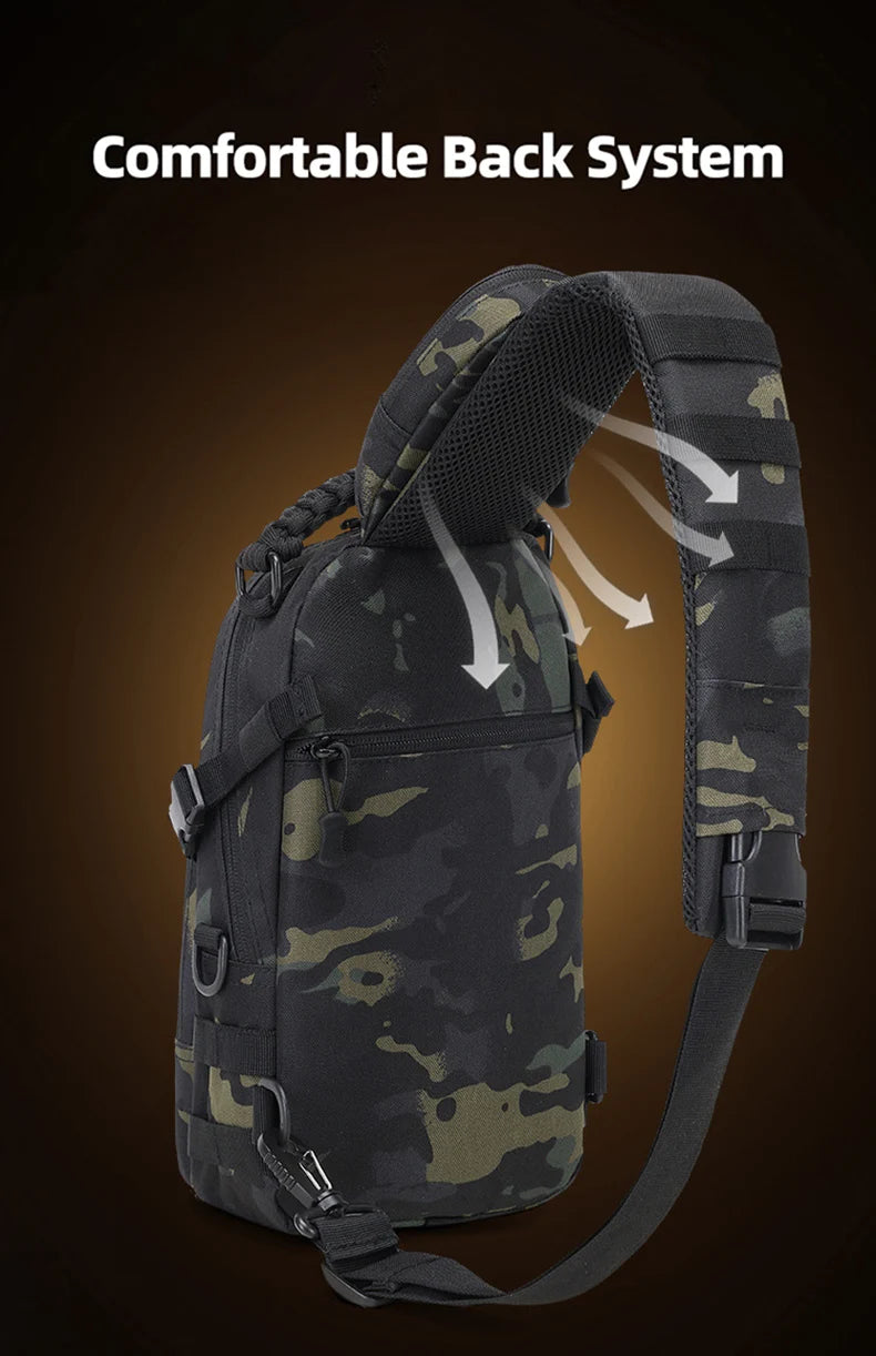 Men's Camping Chest Bag Tactical Sports Shoulder Outdoor Fanny Pack Hiking Climbing Cycling Fishing MOLLE System Sling Bags - Buy online at  Vibe In Cart.