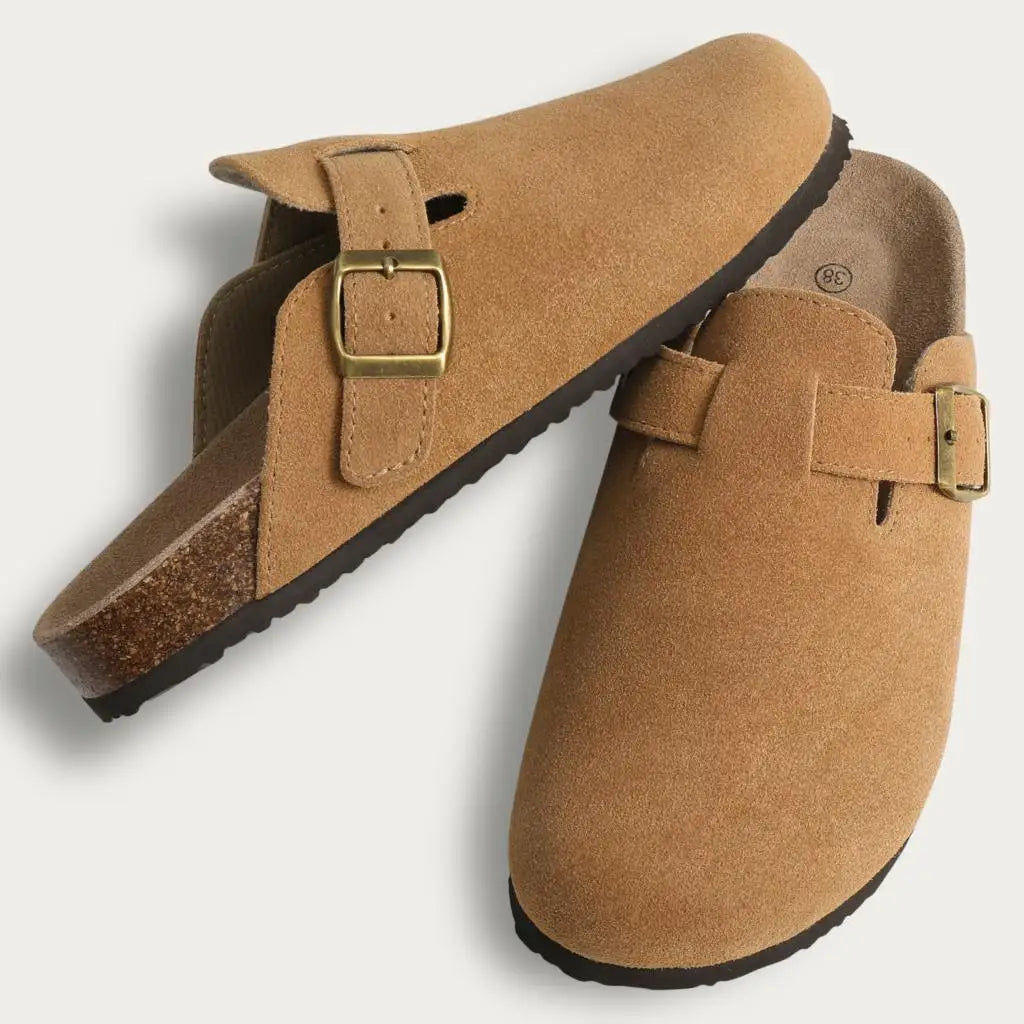 Women's Low Heel Mules Slippers with EVA Insole and Suede Lining