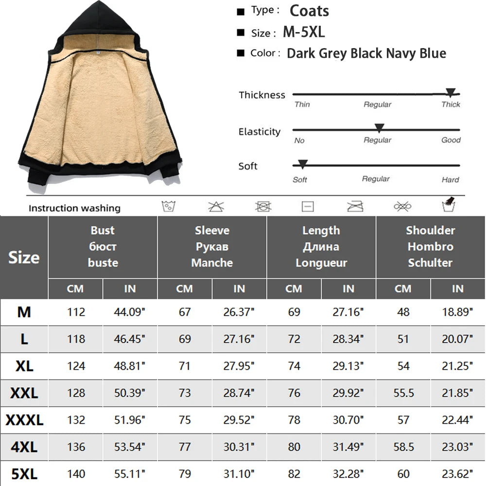 Winter Lambswool Coats Thicken Warm Jackets Long Sleeve Zipper Hoodies Casual Sports Fleece Black Coat Hooded Men Women Jacket - Buy online at  Vibe In Cart.