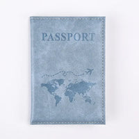 Solid PU Leather Passport Holder Wallet Card Case for Travel