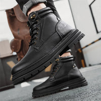 Men's Basic Lace-Up Ankle Boots With Mesh Lining