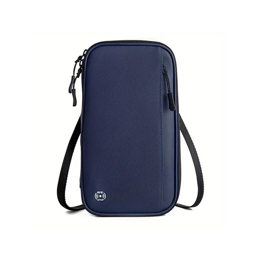Polyester Crossbody Travel Wallet Passport Holder Bag
