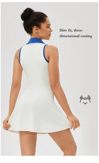 Women Tennis Dress Polo Zipper Collar Slim Skirts Ladies V-neck Breathable Slim Badminton Golf Dresses Quick-Dry Skorts S-XXL - Buy online at  Vibe In Cart.