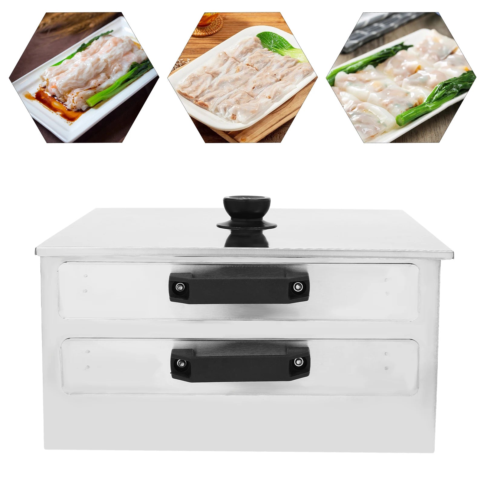 Open Chinese Rice Noodle Roll Food Steamer with Extra Tray Stainless Steel Square Tier/Layer Cooking Cuisine Guangdong Cookware - Buy online at  Vibe In Cart.