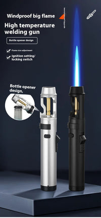 Powerful Metal Gas Lighter Windproof Kitchen Cooking Torch Flame Jet Barbecue Smoking Accessories Cigar Lighters Men's Gift - Buy online at  Vibe In Cart.