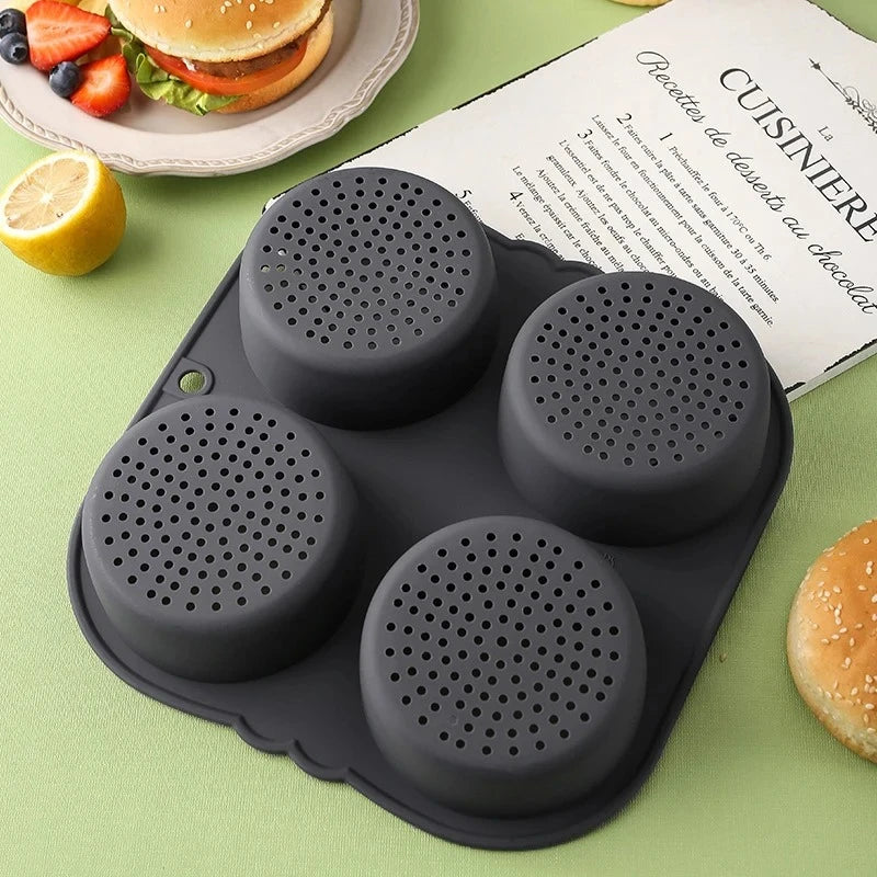 Hamburger Baking Mold Silicone mould Food Grade Bread Bun Baked Plate Non-Stick cake Pan Home Kitchen Bakeware BPA Free - Buy online at  Vibe In Cart.