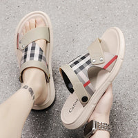 Sandals Men's 2025 New Summer Casual Beach Shoes Indoor and Outdoor Wear Two-Wear Lightweight One-Line Sandals - Buy online at  Vibe In Cart.
