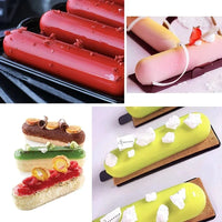 8 Cavity Silicone Cake Mold 3D Long Strip Silione Molds Mousse Cake Silicone Baking Molds French Dessert Chocolate Mold Bakeware - Buy online at  Vibe In Cart.
