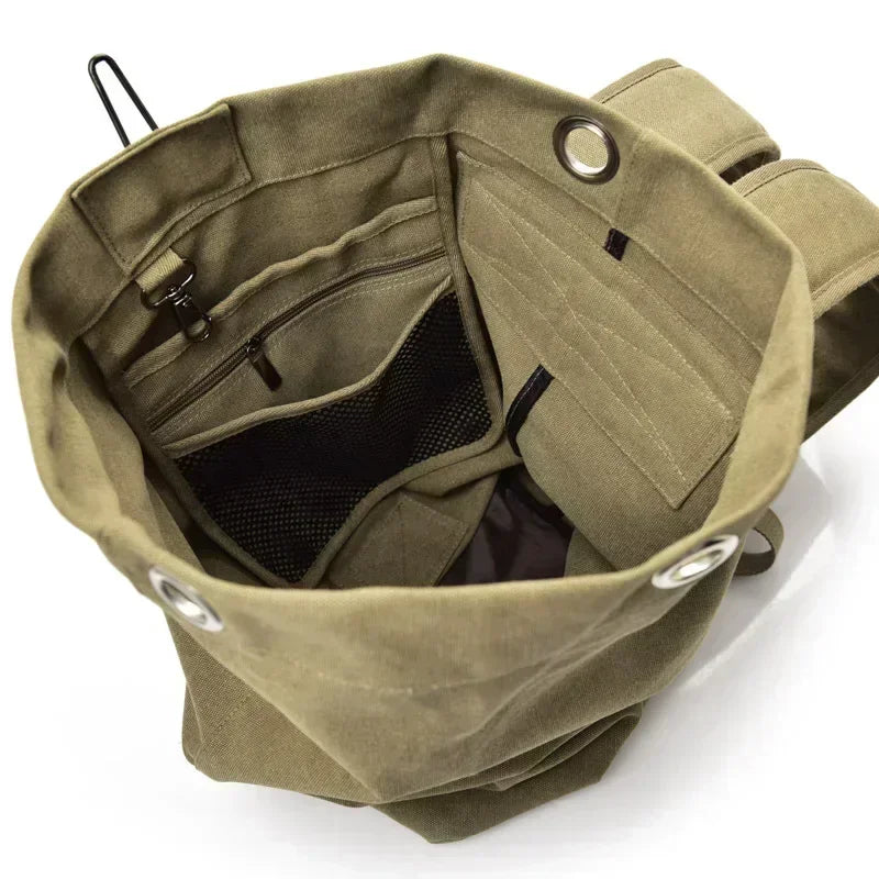 Large Capacity Outdoor Bags Travel Hiking Climbing Tactical Backpack Bag Men Women Canvas Bucket Bag Shoulder Sports Bag - Buy online at  Vibe In Cart.