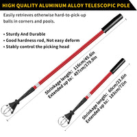 6FT/15FT Golf Ball Retriever, Telescopic Aluminum Pole, Durable and Lightweight, Easy to Use, Ideal for Quick Ball Retrieval - Buy online at  Vibe In Cart.