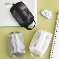 Black Transparent Portable Cable Organizer Bag for Travel Accessories
