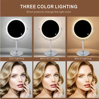 8inch 10X Magnifying LED Makeup Mirror with 3 Color Light Touch Switch Double Side USB Charging Desktop Vanity Cosmetic Mirror - Buy online at  Vibe In Cart.