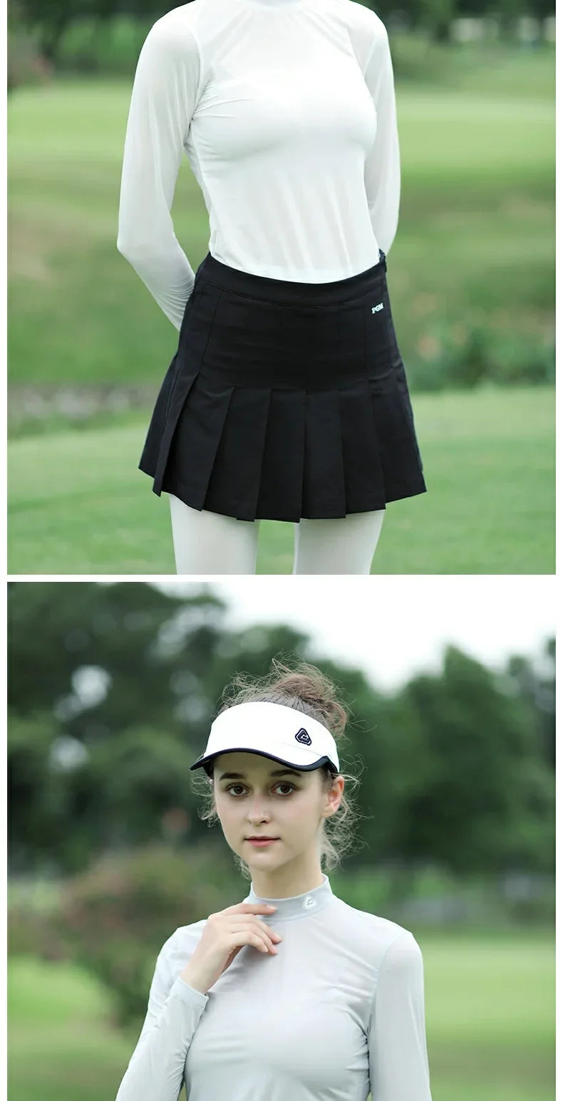 PGM Golf Women Skirt High Waist Pleated Skirt Solid Color A-lined Sports Skorts Ladies Slim Fold Training Culotte Golf Apparel - Buy online at  Vibe In Cart.