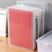 Transparent Plastic Square Desktop Document Storage Box