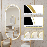 Gold Frame Oval Bathroom Mirror LED Lighted Anti-Fog Smart Vanity Mirror Anti-fog Dimmable Illuminated Innovative Makeup Mirror - Buy online at  Vibe In Cart.