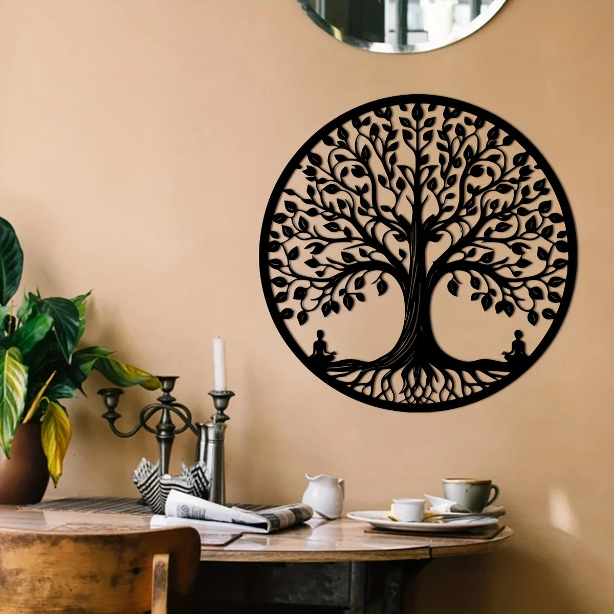 [Nature Tree] Retro Iron Tree of Life Wall Art 1pc, Metal Laser Cut Line Art, Nature-Inspired Home Decor - Buy online at  Vibe In Cart.
