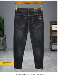 Casual Trendy Embroidered Men's Jeans Autumn winter New Arrival Slim Fit Charcoal Grey Trousers Wholesale For Fashion Lovers - Buy online at  Vibe In Cart.