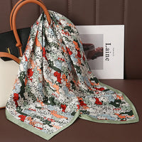 Square Satin Silk Scarf for Women, Casual All Seasons