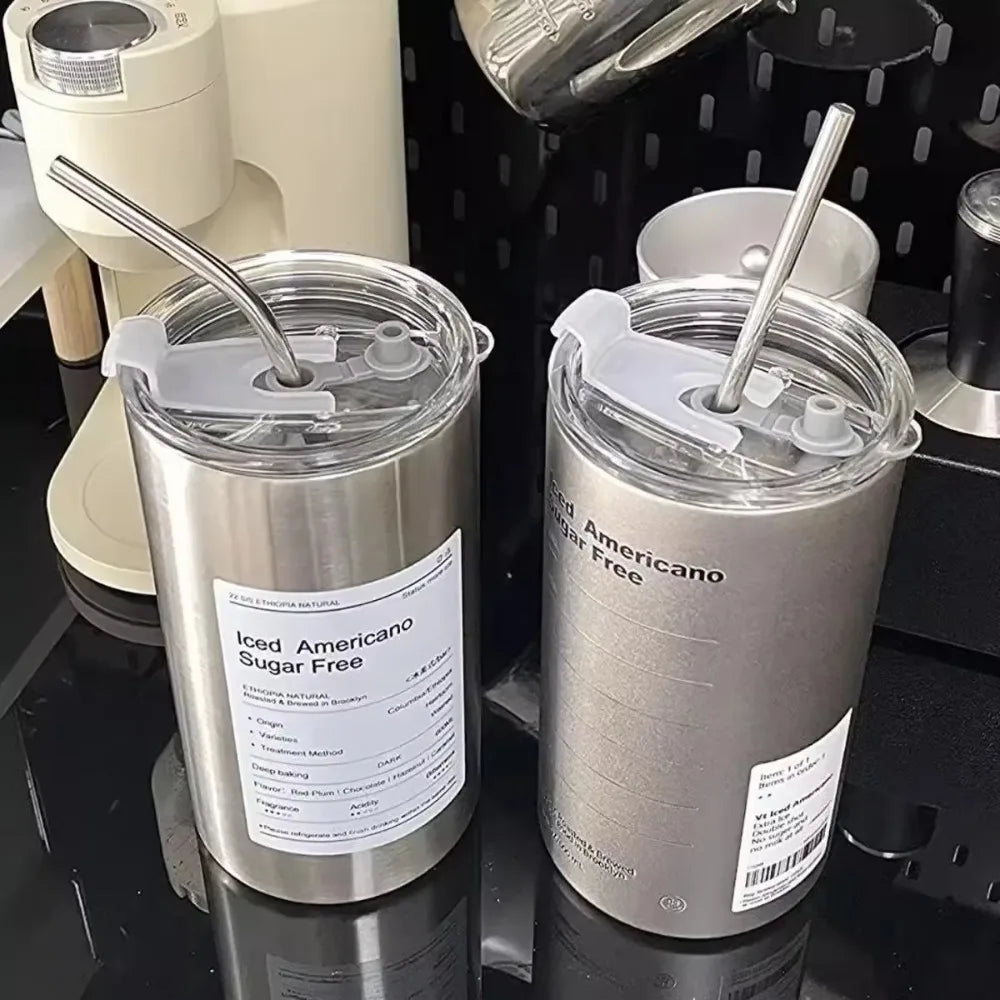 20 Oz Latte Coffee Cup, 304 Stainless Steel Iced Drink Cup with Straw and Lid, Insulated Cup, Cooling Vacuum Drinkware Reusable. - Buy online at  Vibe In Cart.