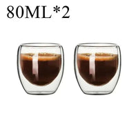 2-6PCS Double Wall High Borosilicate Glass Mug Heat Resistant Tea Milk Espresso Coffee Juice Water Cup Bar Drinkware Gift - Buy online at  Vibe In Cart.