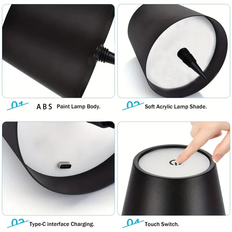 USB Charge Bottle Table Lamp Touch Control of 3 Colors and Stepless Dimming Night Lamp Suitable for Bar Wine Bottles Desk Lights - Buy online at  Vibe In Cart.