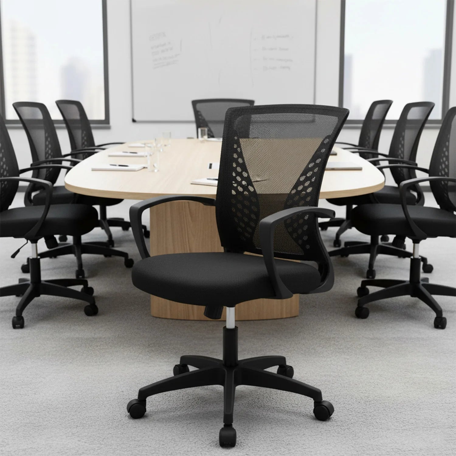 Office Chair Mesh Chair Ergonomic Computer Desk Chair Mid Back Swivel Lumbar Support with Armrest - Buy online at  Vibe In Cart.