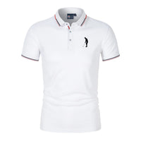 Men's Short Sleeve Turn-Down Collar Polyester Polo Shirt
