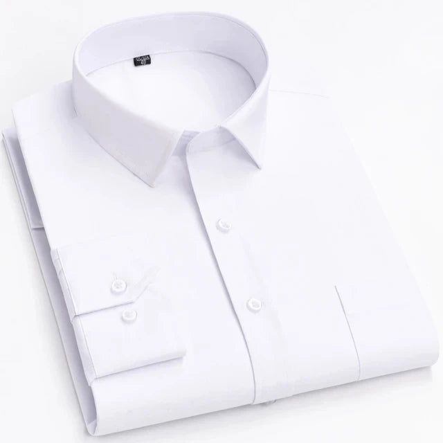 Men's Long Sleeve Plaid Stripe Shirt With Single Pocket For All Seasons