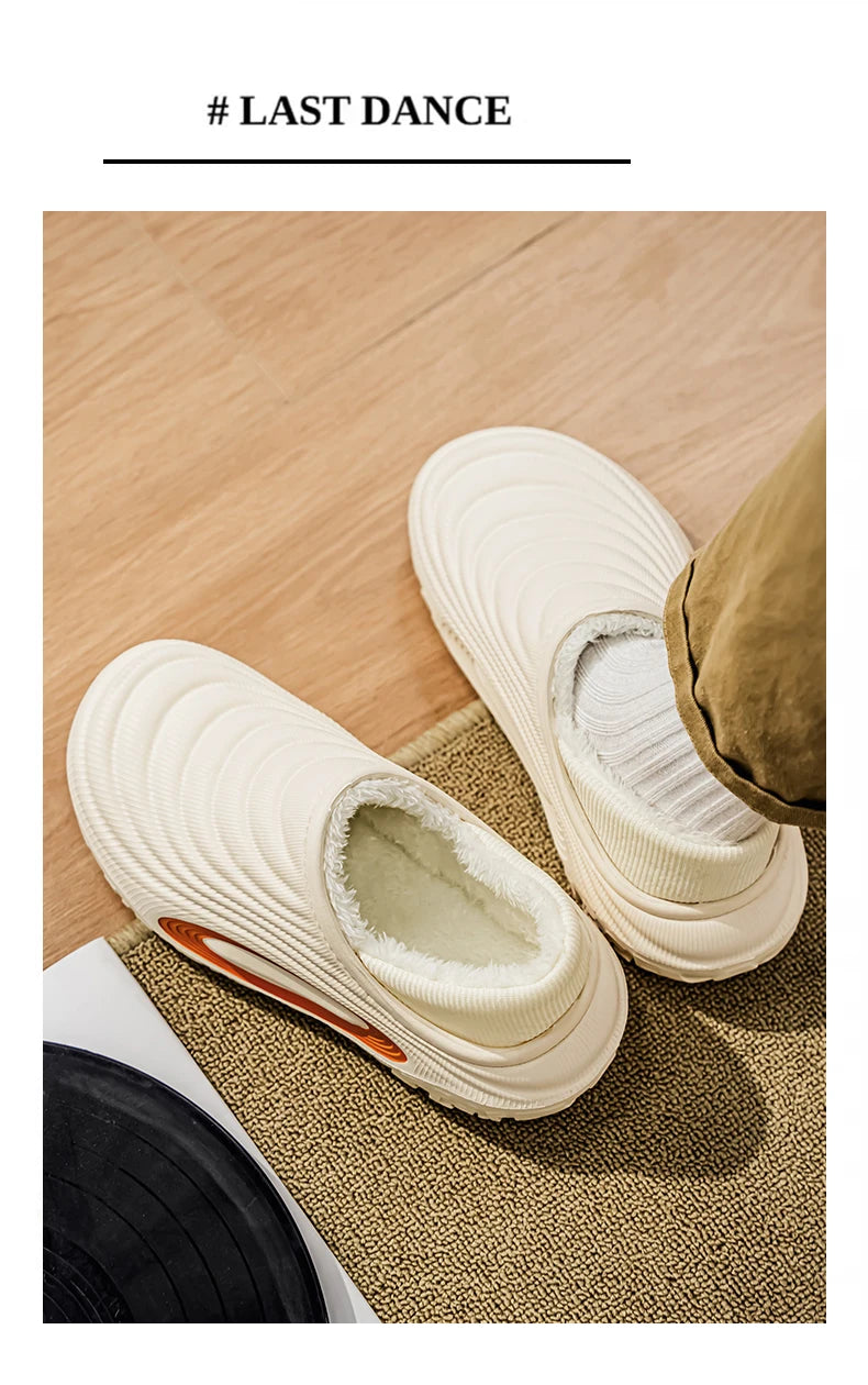 New Fashion Cotton Men's Slippers Winter Warm Plush Men Slippers Waterproof Men Garden Shoes Indoor Outdoor Men's Warm Shoes - Buy online at  Vibe In Cart.