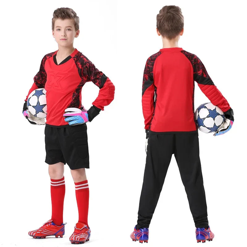 Kids Goalkeeper Uniform Boys Goalkeeper Jersey Doorkeepers Long Sleeve Sponge Protective Football Uniform For Children's - Buy online at  Vibe In Cart.