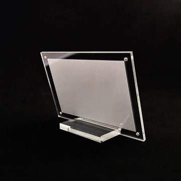 Acrylic Desktop Display Frame Transparent Photo Frame Poster Display Stand Postcard Certificates Price Tags Display Frame - Buy online at  Vibe In Cart.