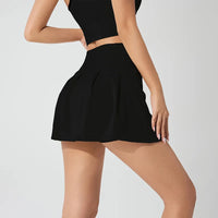 Athleisure Sports Running Gym Short short Breathable Elastic Solid 2 in 1 White Women's Skirt Tennis Dress with Side Pocket - Buy online at  Vibe In Cart.