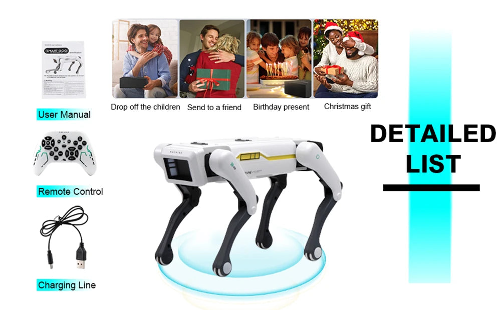 Robot Dog Toy with Programmable Remote Control and Voice Interaction