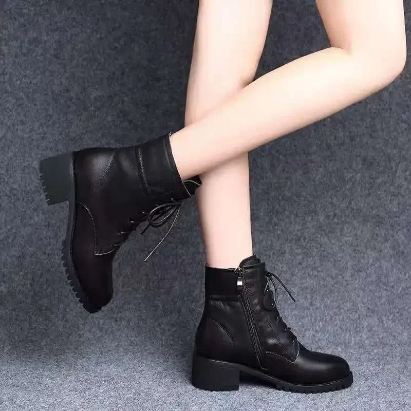 2025 Women's Shoes Luxury Chelsea Boot Women Leather Boot Chunky Winter Shoe Platform Ankle Boots Thick Heel Brand Designer - Buy online at  Vibe In Cart.