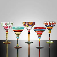 Handmade Colorful Margarita & Champagne Cocktail Glasses Set Creative Design for Home Bar Wedding Party Elegant Unique Drinkware - Buy online at  Vibe In Cart.