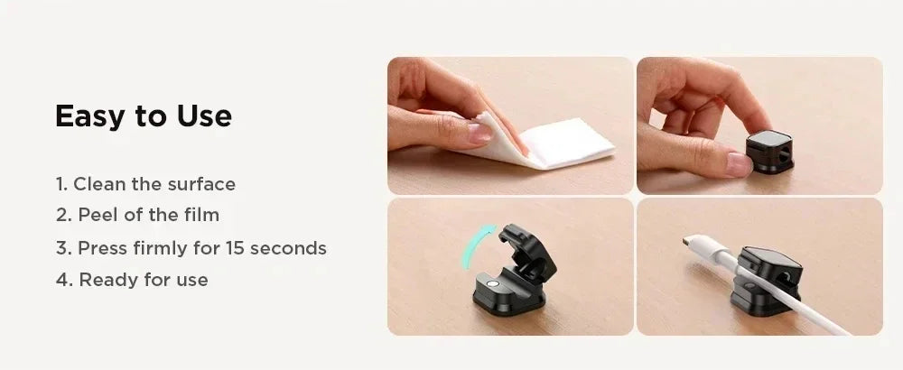 Plastic Magnetic Adhesive Cable Organizer with 7.5mm Slot