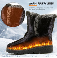 Boots Waterproof Fur Boots For Snow Women's Winter Shoes Low Heels Women Middle Boots Winter Footwear Warm Combat Shoes Woman - Buy online at  Vibe In Cart.