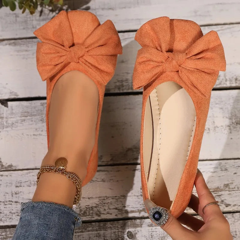 Women's New Winter Plus-Size Slip-On Flats - Pointed Square Toe Bowknot Casual Shoes - Buy online at  Vibe In Cart.