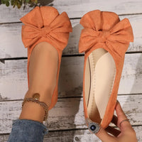 Women's New Winter Plus-Size Slip-On Flats - Pointed Square Toe Bowknot Casual Shoes - Buy online at  Vibe In Cart.