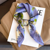 Women's 70x70cm Square Silk Scarf Shawl Headband